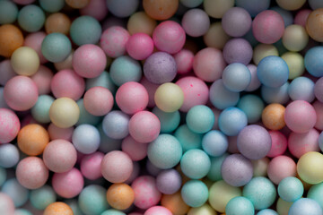 Close-up of Pastel-Colored Foam Balls
