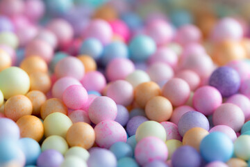 Close-up of Pastel-Colored Foam Balls