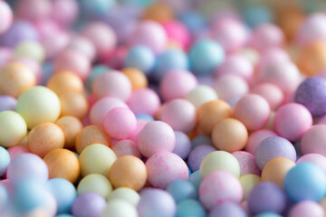 Close-up of Pastel-Colored Foam Balls