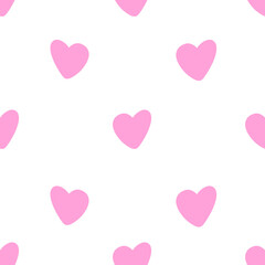 seamless pattern with pink hearts