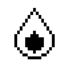 Blood Drop with Pixelated Dissolve Effect Icon Design | Digital Healthcare Vector Illustration