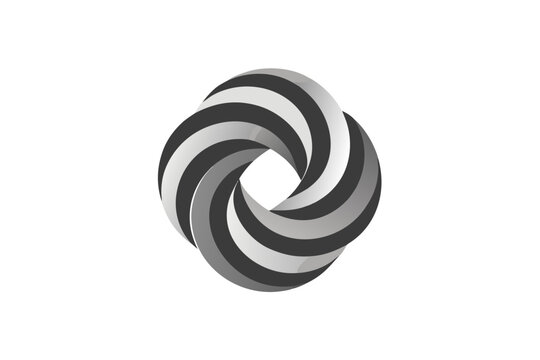 twisted ribbon forming compact spiral coil illustration design