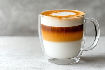 Layered coffee drink in glass mug (1)