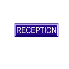 Reception sign on white background