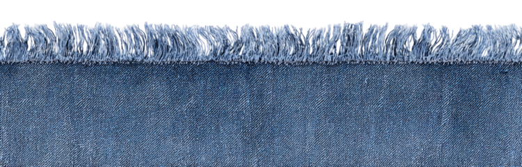Frayed denim fabric edge