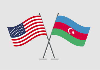 United States and Azerbaijan vector flags in minimal crossed composition