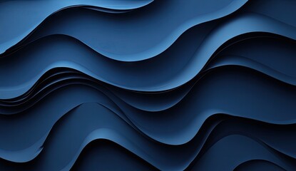 Obraz premium Deep blue, layered, wavy abstract background (1)