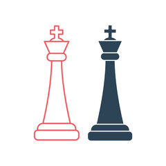 King chess vector illustration icons set