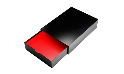 Open packing box on isolated white background, 3d illustration 