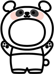 유치원 어린이집 동물 환경구성 동물 팬더 판다 얼굴 합성도안 일러스트