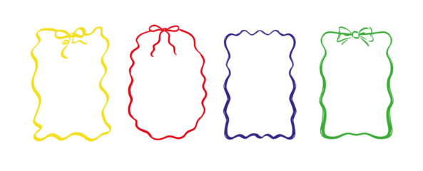 Whimiscal frames for greeting cards, wedding and birthday party, picnic invitations. Hand drawn ornament borders for social media decoration template.