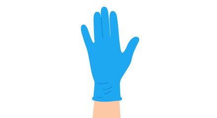 Obraz premium Illustration of a blue medical glove with the hand extended. Suitable for healthcare, protection, and safety.