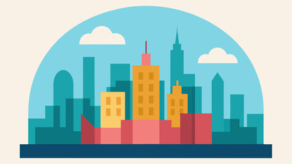 Obraz premium Fantasy City Where all the Buildings are Transparent Futuristic Urban