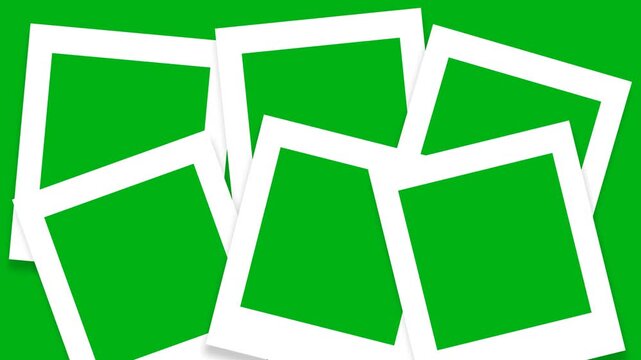 Polaroid Frame Transitions on Green Screen Background, Collage Transitions,  Photo Frame Transitions Animation 