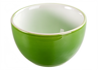 Green ceramic bowl isolated on white background isolated on a transparent background