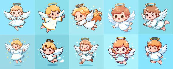collection illustration of cute little angel
