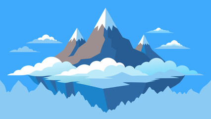 Fototapeta premium Stunning Landscape Above the Clouds Mountain Tops View