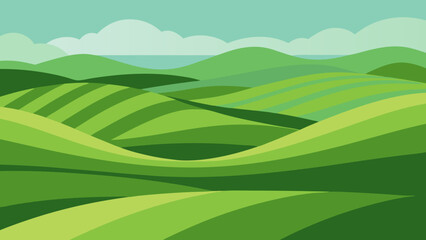 Obraz premium Conceptual Landscape of Endless Rolling Hills Made of Fabric