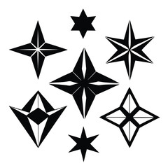 Seamless vector pattern of black and white stars ideal for festive holiday decorations or modern graphic design projects