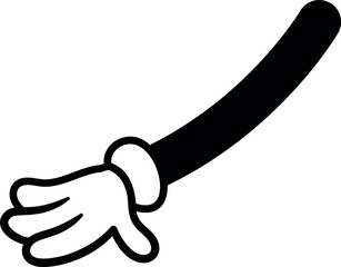 Lowered comic animation hand vector illustration