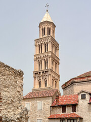 Fototapeta premium Belltower of St. Domnius Cathedral in Split on a Summer Day
