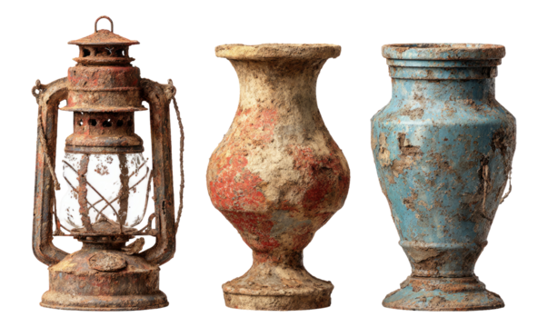 Vintage Objects Set Isolated on Transparent Background for Creative Projects