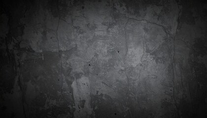 Obraz premium Dark cracked concrete wall with a rough grunge texture and vignette.