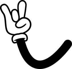 Comic animation hand rock gesture