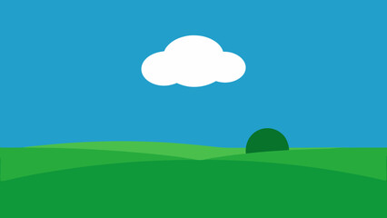 Obraz premium Admire a Simple Composition of a Green Field with a Single Tree