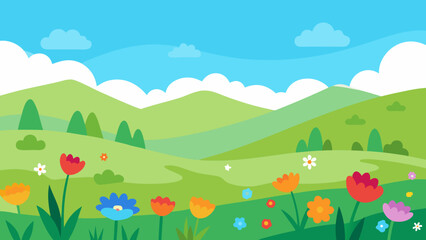 Fototapeta premium Explore a Vibrant Summer Meadow Bursting with Colorful Wildflowers