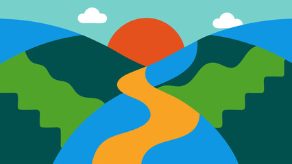 A unique world of intricately woven landscapes with flowing rivers