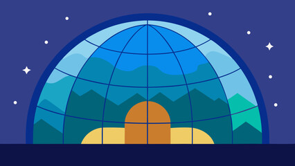 A fantasy world where the sky is a vast intricate stained glass artwork