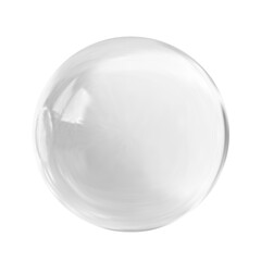 Realistic glossy glass ball.Abstract 3D light bubble with glare.Geometric abstract shape.