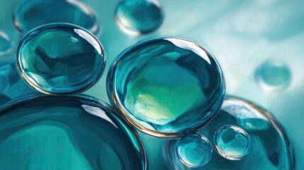 Teal spheres abstract background