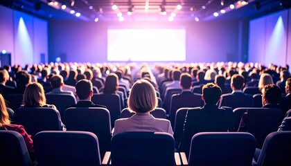 Engaged Audience Attending a Conference or Seminar in a Modern Auditorium