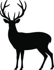 Obraz premium Majestic stag silhouette deer black