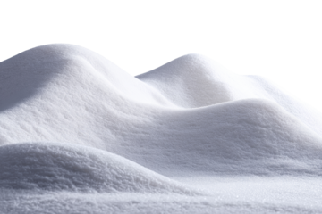 White powder mounds resembling miniature snowy hills