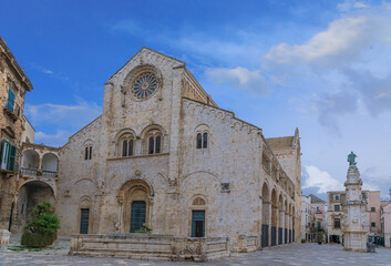 Fototapeta premium Bitonto townscape: view of Bitonto Cathedral in Apulia, Southern Italy.