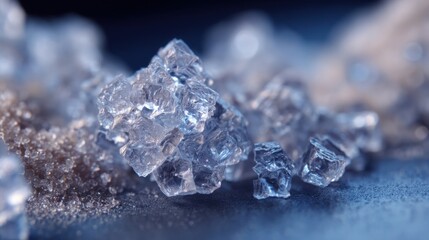 Obraz premium Crystalline Structures: Close-Up of Ice or Mineral Formations