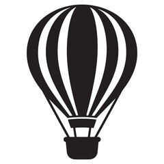 Obraz premium Black and White Vector Silhouette of Hot Air Balloon
