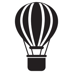 Obraz premium Black and White Vector Silhouette of Hot Air Balloon
