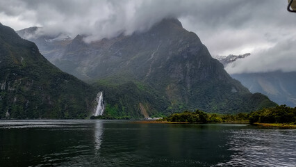Bowen Falls and Hidden Snowcapped Mountains