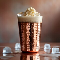 Desi Copper Glass Cold Coffee top view 