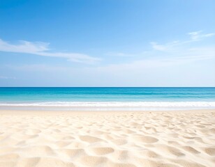 Obraz premium Summer Beach with Blue Sky and White Sand
