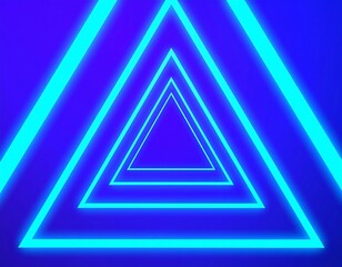 Neon triangles forming a tunnel effect
