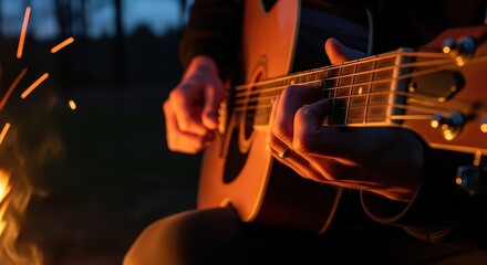 Obraz premium musician playing guitar