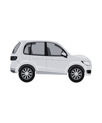 Fototapeta premium Sleek and Modern White Hatchback Car Illustration on Transparent Background Showcasing Automotive Design and Compact Vehicle