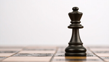black chess pieces on chess board  blur background
