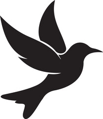 Obraz premium Elegant Silhouette of a Hummingbird: A sleek, black silhouette of a hummingbird in full flight. Its wings are outstretched, displaying grace and movement, suggesting freedom and natural beauty.