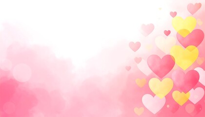 Pastel hearts on a soft pink background